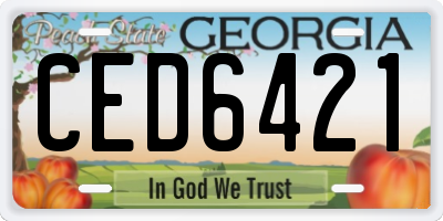 GA license plate CED6421