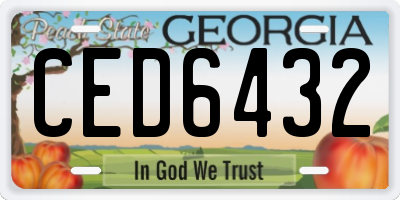 GA license plate CED6432