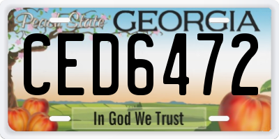 GA license plate CED6472