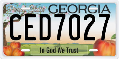 GA license plate CED7027