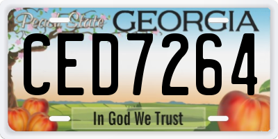 GA license plate CED7264