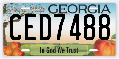 GA license plate CED7488