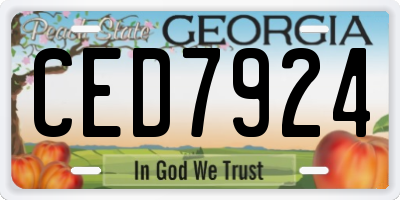 GA license plate CED7924