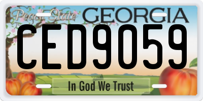 GA license plate CED9059
