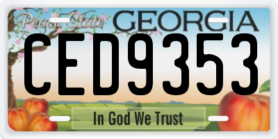 GA license plate CED9353