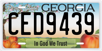 GA license plate CED9439