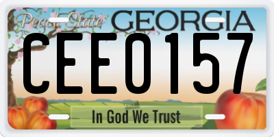 GA license plate CEE0157