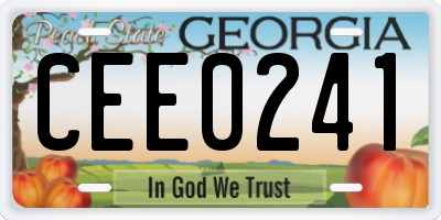 GA license plate CEE0241