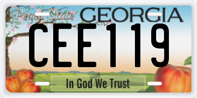 GA license plate CEE119