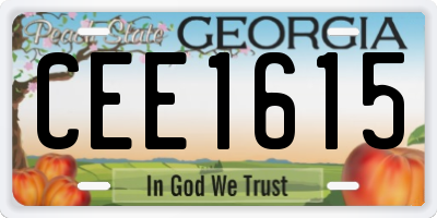 GA license plate CEE1615