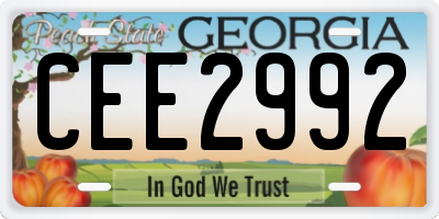 GA license plate CEE2992