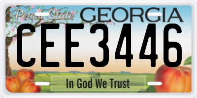 GA license plate CEE3446