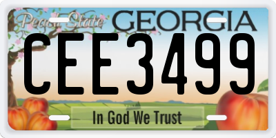 GA license plate CEE3499