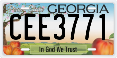 GA license plate CEE3771