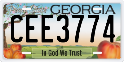 GA license plate CEE3774