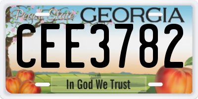 GA license plate CEE3782