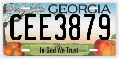GA license plate CEE3879