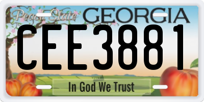 GA license plate CEE3881