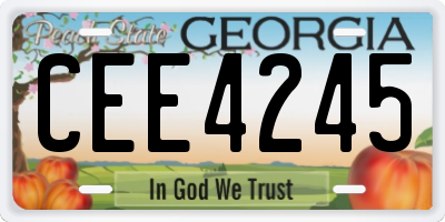 GA license plate CEE4245