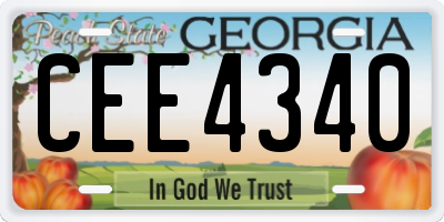 GA license plate CEE4340
