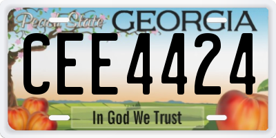 GA license plate CEE4424