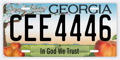 GA license plate CEE4446