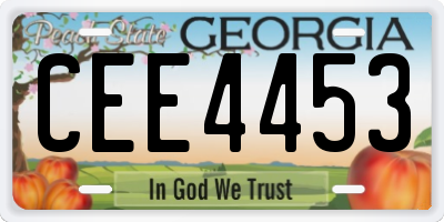 GA license plate CEE4453