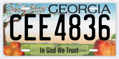 GA license plate CEE4836