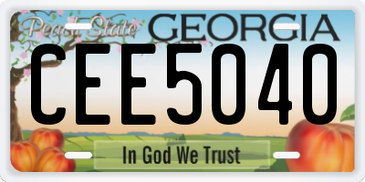 GA license plate CEE5040