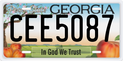 GA license plate CEE5087