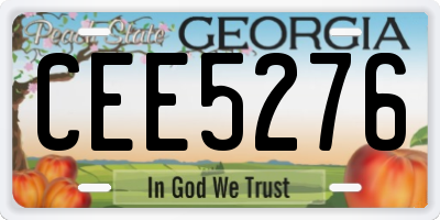 GA license plate CEE5276