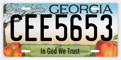 GA license plate CEE5653