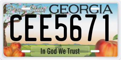 GA license plate CEE5671