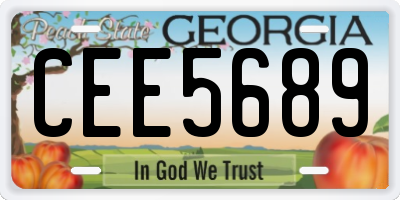 GA license plate CEE5689