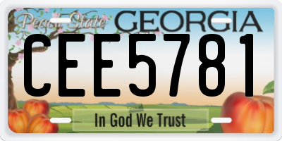 GA license plate CEE5781