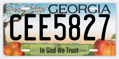 GA license plate CEE5827