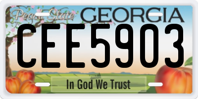 GA license plate CEE5903