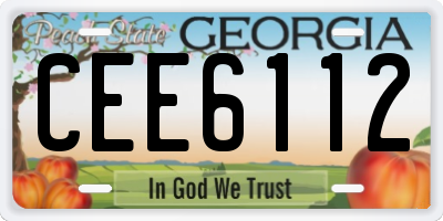 GA license plate CEE6112
