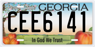 GA license plate CEE6141