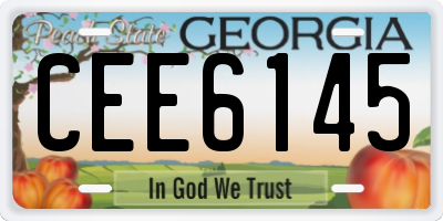 GA license plate CEE6145