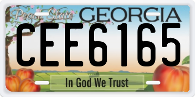 GA license plate CEE6165