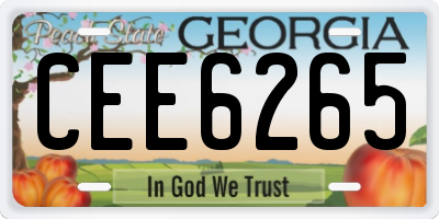 GA license plate CEE6265