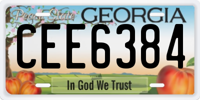 GA license plate CEE6384