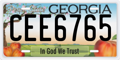 GA license plate CEE6765