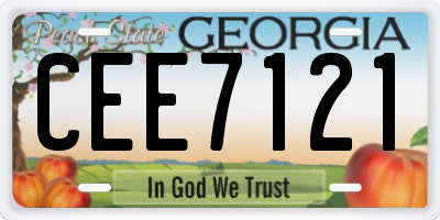 GA license plate CEE7121