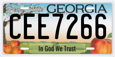 GA license plate CEE7266