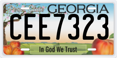 GA license plate CEE7323