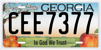 GA license plate CEE7377