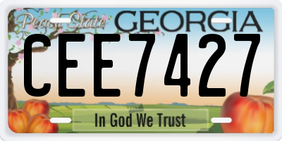GA license plate CEE7427