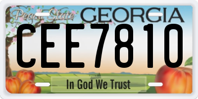 GA license plate CEE7810
